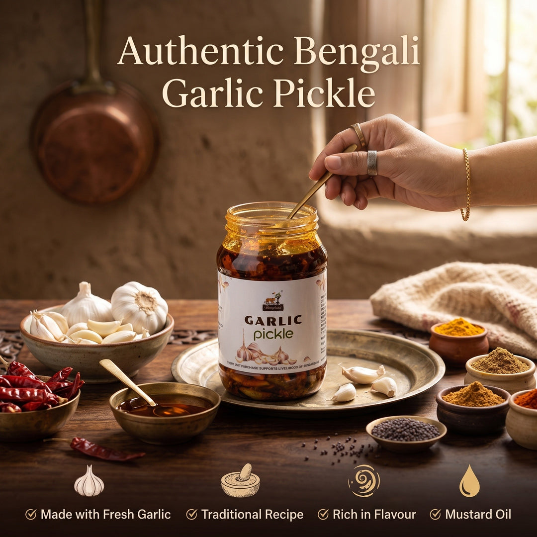 Bonphool Garlic Pickle with Mustard Oil & Blended Spices, 200g