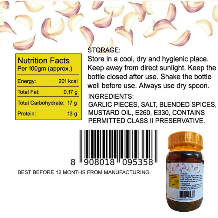 Bonphool Garlic Pickle with Mustard Oil & Blended Spices, 200g