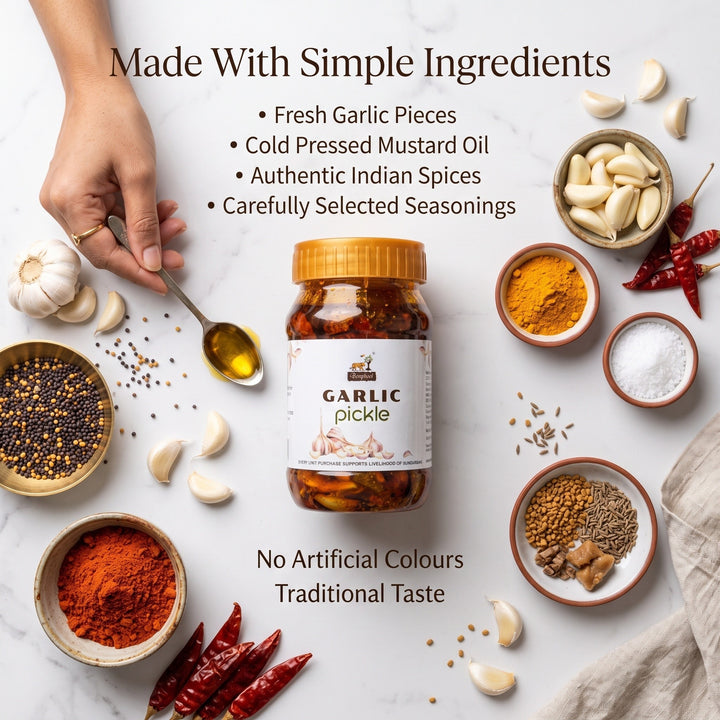 Bonphool Garlic Pickle with Mustard Oil & Blended Spices, 200g