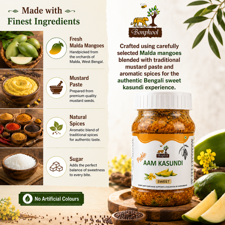 Bonphool Aam Kasundi Sweet Pickle, 200g